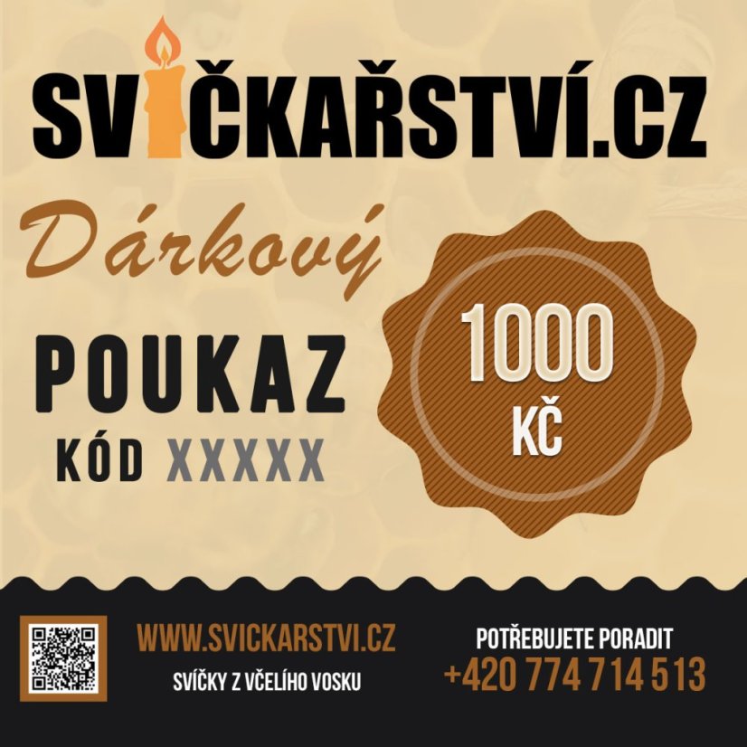 Dárkový poukaz 1000 Kč  do e-mailu